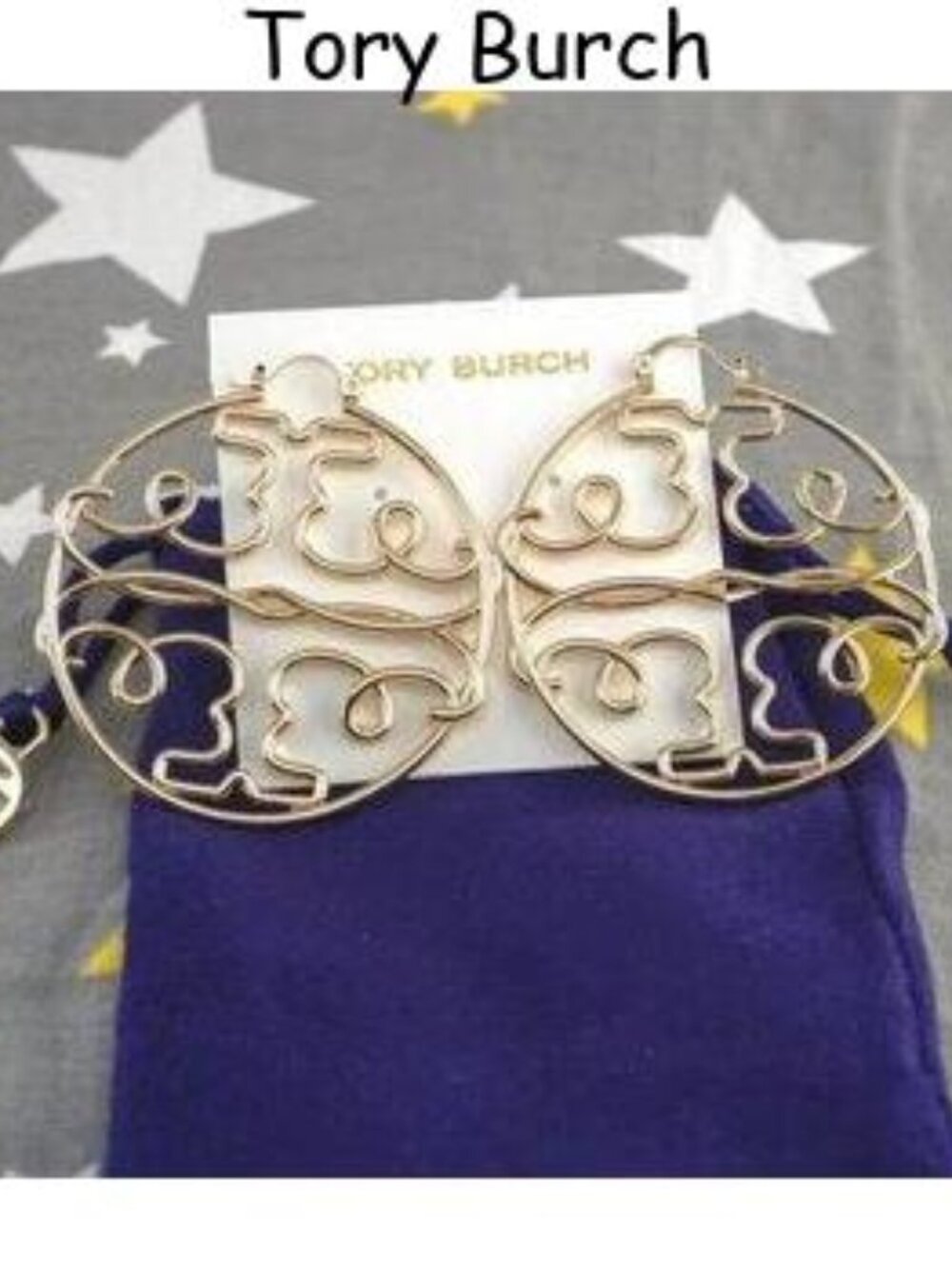 Tory Burch Twisted Miller Hoop Earrings in Tory Gold - BRAND NEW